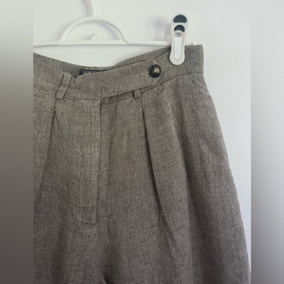 GiorgioArmaniVintageLinenCulottesLongBermudaShortsGrayUS25 - Picture 3 of 8